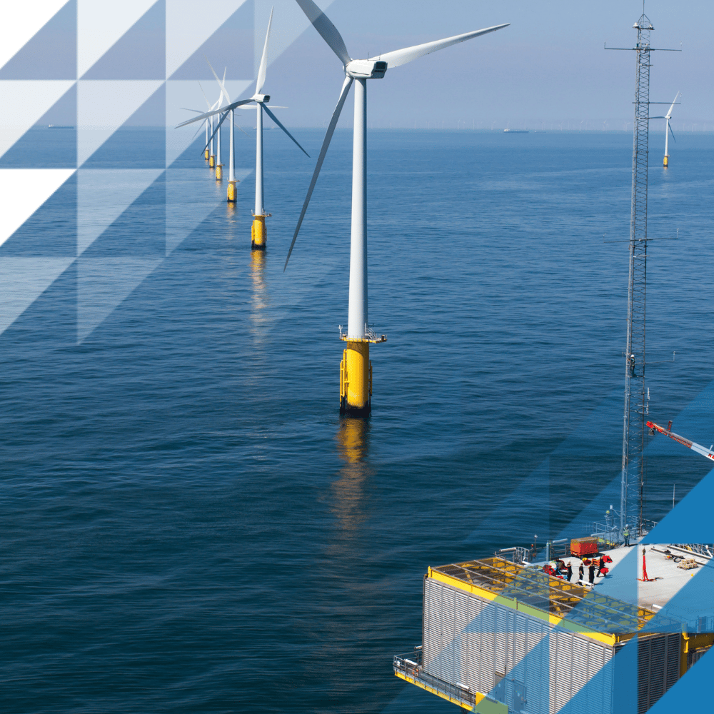 turbine eoliche nel vasto oceano 