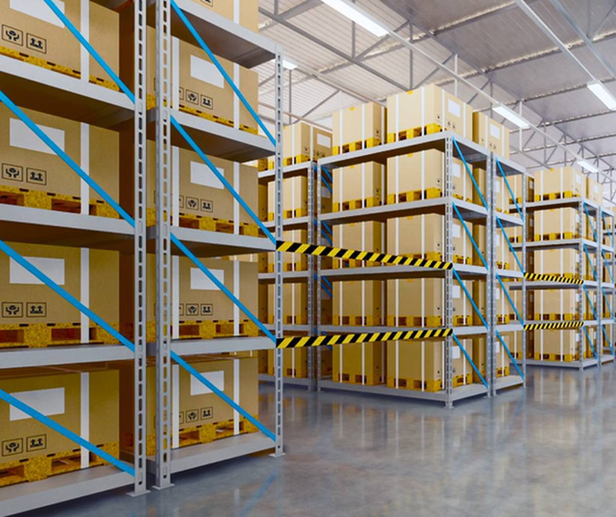 Boxes in warehouse