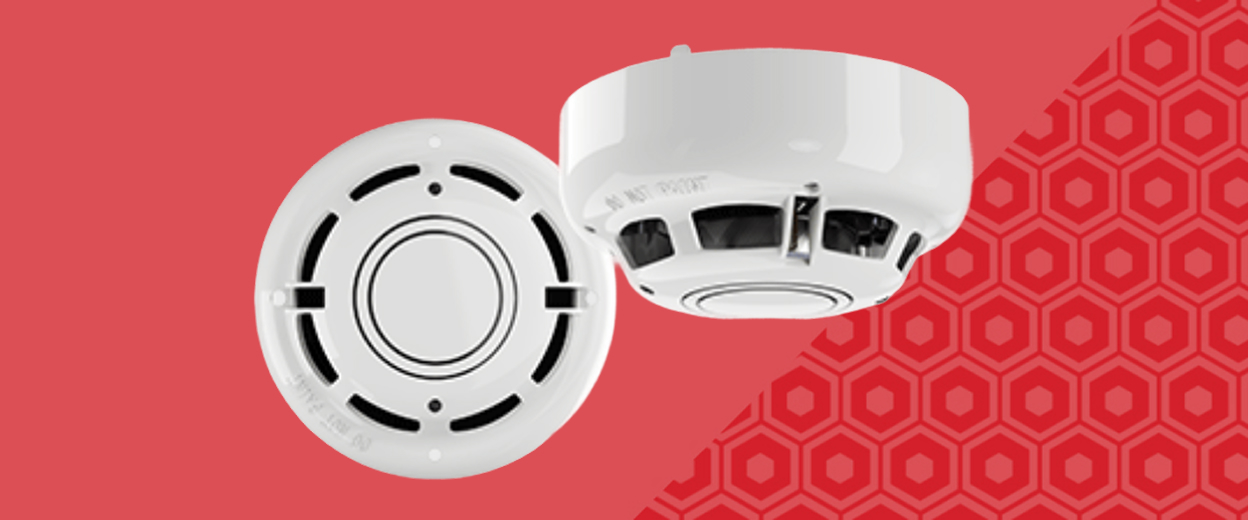 Fire Detection UL red hexagon background