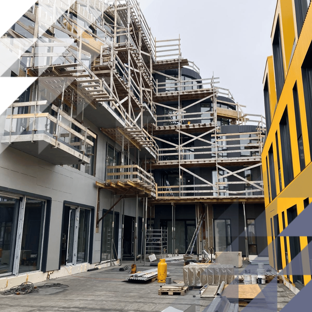 Steel construction of the complex exterior Steel construction of the complex exterior