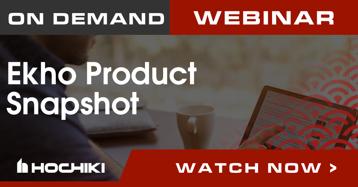 Ekho Product Snapshot Webinar